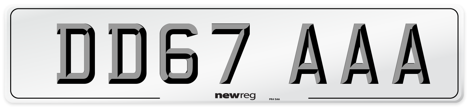 DD67 AAA Number Plate from New Reg